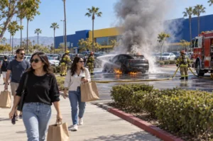 Covina Electric Vehicle Fire Forces Mass Evacuation Near IKEA Store