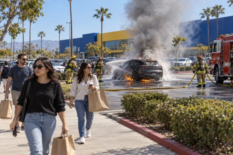 Covina Electric Vehicle Fire Forces Mass Evacuation Near IKEA Store