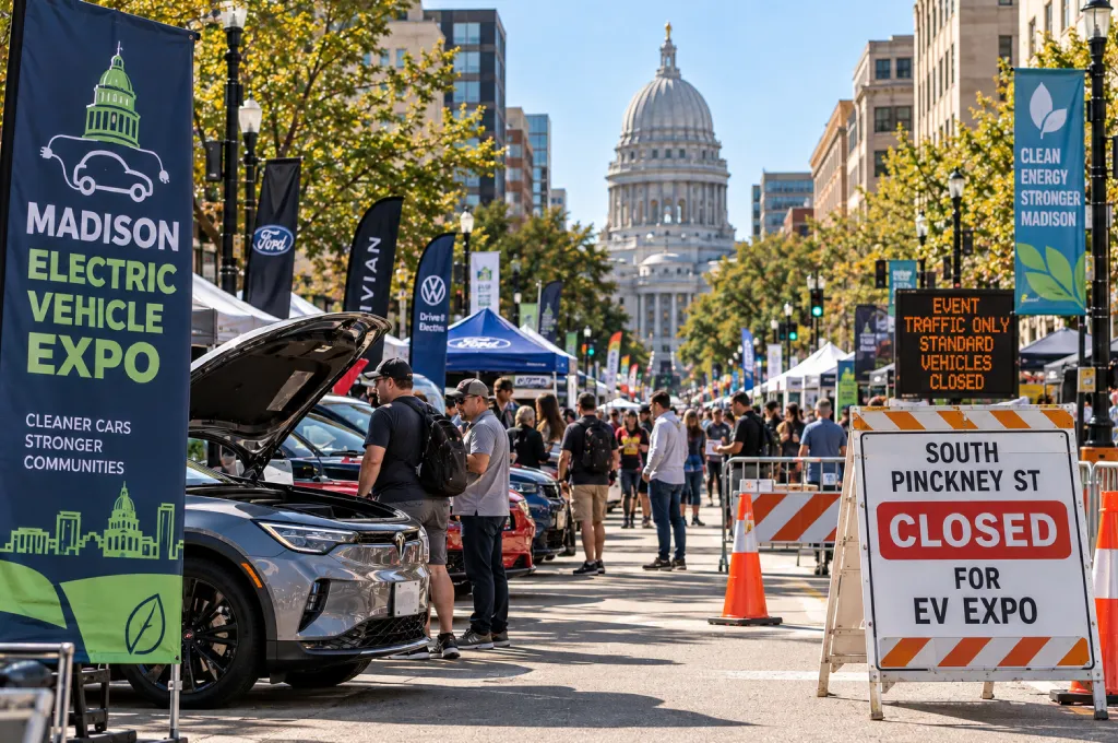 Madison Electric Vehicle Expo Prompts Downtown Street Closures for Clean Transit