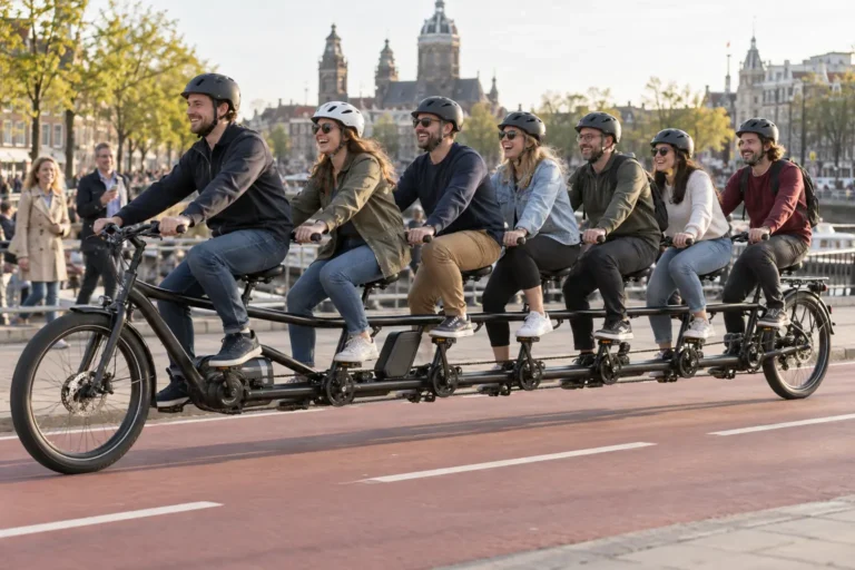 Meet the Seven Person Electric Bike Turning Heads and Bending Urban Mobility Rules