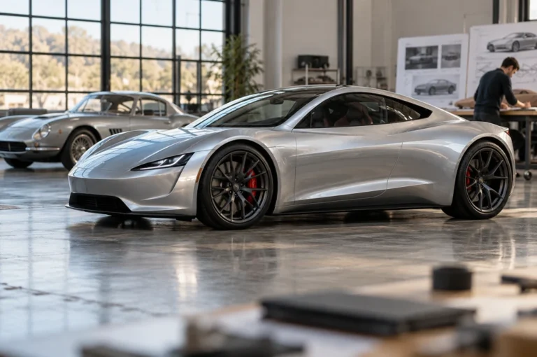 Tesla Roadster Design Combines Sci-Fi Performance With Vintage Sports Car Heritage